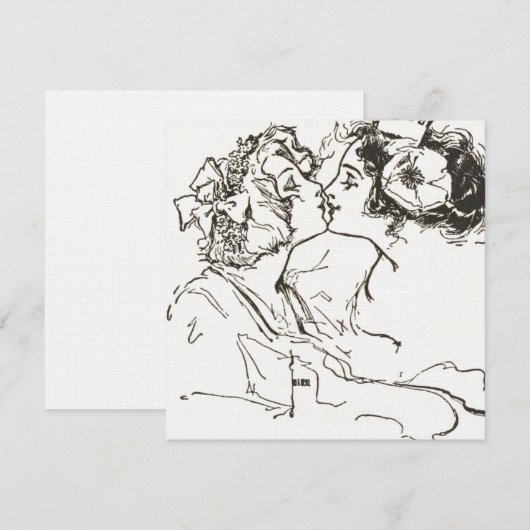 Aanpasbare Vintage Kussende Lesbische Huwelijk (Voorkant / Achterkant)