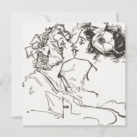 Aanpasbare Vintage Kussende Lesbische Huwelijk (Voorkant)