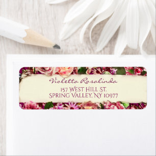 Aanpasbare Vintage Meisjesachtige Bloemrijke Vreug Etiket