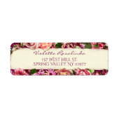 Aanpasbare Vintage Meisjesachtige Bloemrijke Vreug Etiket (Voorkant)