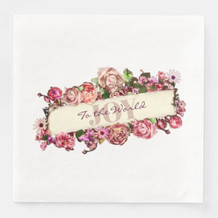 Aanpasbare Vintage Meisjesachtige Bloemrijke Vreug Servet