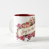 Aanpasbare Vintage Meisjesachtige Bloemrijke Vreug Tweekleurige Koffiemok (Voorkant links)