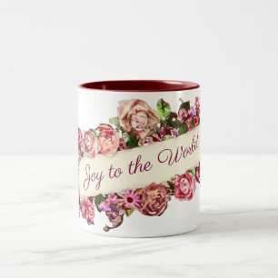 Aanpasbare Vintage Meisjesachtige Bloemrijke Vreug Tweekleurige Koffiemok