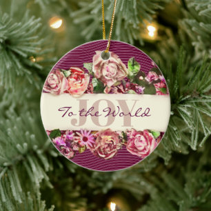 Aanpasbare Vintage Rozen Mooie vreugde voor de wer Keramisch Ornament
