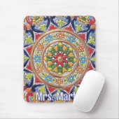 Aanpasbare Vintage Spaanse Tegel Muismat (Met muis)
