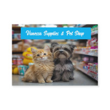 Aanpasbare visitekaart voor dierenwinkel