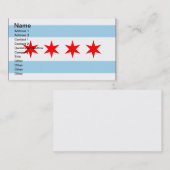 Aanpasbare visitekaartjes met Chicago-vlag Contactkaartje (Voorkant / Achterkant)
