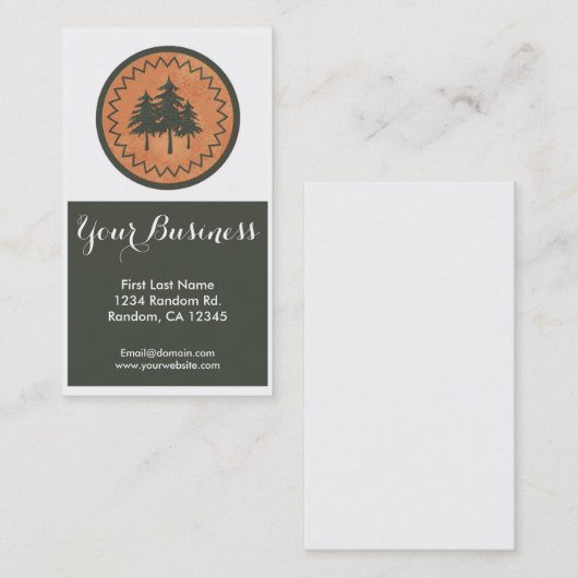 Aanpasbare visitekaartjes van bosbomen (Voorkant / Achterkant)