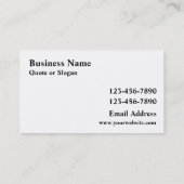 Aanpasbare visitekaartjes voor paramedische ambula (Achterkant)