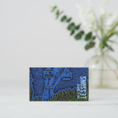 Aanpasbare visitekaartjes voor ski- en bordles (Staand voorkant)