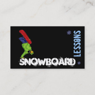 Aanpasbare visitekaartjes voor Snowboard Lesson