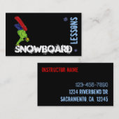 Aanpasbare visitekaartjes voor Snowboard Lesson (Voorkant / Achterkant)