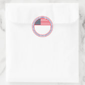 Aanpasbare Vlag van de VS 4 juli Ronde Sticker (Tas)