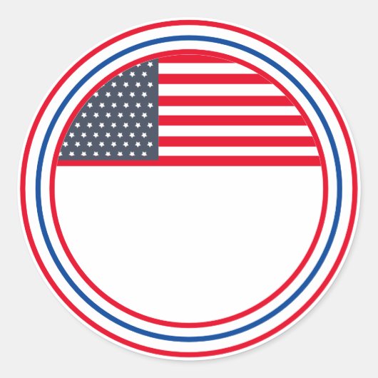 Aanpasbare Vlag van de VS 4 juli Ronde Sticker (Voorkant)