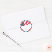 Aanpasbare Vlag van de VS 4 juli Ronde Sticker (Envelop)