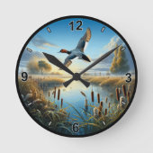 Aanpasbare vliegende Canvasback-eend Ronde Klok (Voorkant)