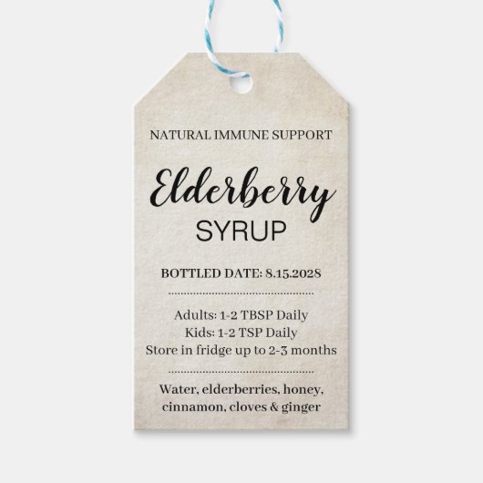 Aanpasbare Vlierbessiroop Label ZEB_03a Cadeaulabel (Voorkant)