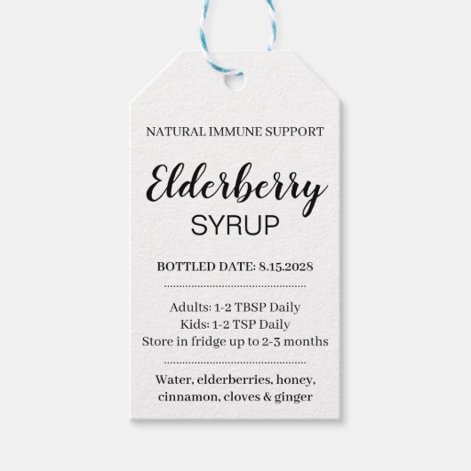 Aanpasbare Vlierbessiroop Label ZEB_03b Cadeaulabel (Voorkant)