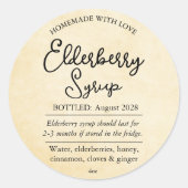 Aanpasbare Vlierbesstroop Label ZEB004rd (Voorkant)