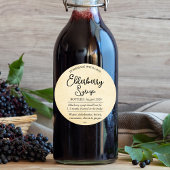 Aanpasbare Vlierbesstroop Label ZEB004rd