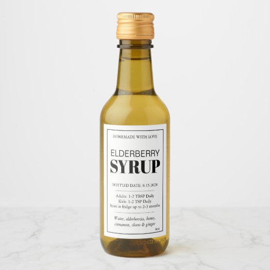 Aanpasbare Vlierbesstroop Label ZEB_04b Wijn Etiket (Voorkant)