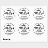 Aanpasbare Vlierbesstroop Ronde Label ZEB007rd (Vel)