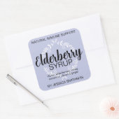 Aanpasbare Vlierbesstroop Vierkante Label EB002sq (Envelop)