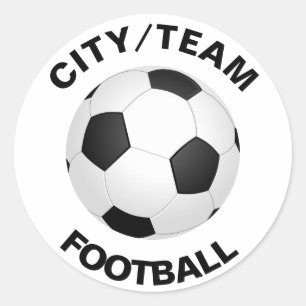 Aanpasbare voetbal bewerkbare tekst ronde sticker