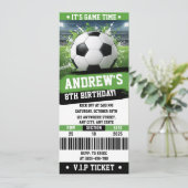 Aanpasbare Voetbal Printbare Ticket Verjaardag Kaart (Staand voorkant)