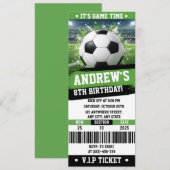 Aanpasbare Voetbal Printbare Ticket Verjaardag Kaart (Voorkant / Achterkant)
