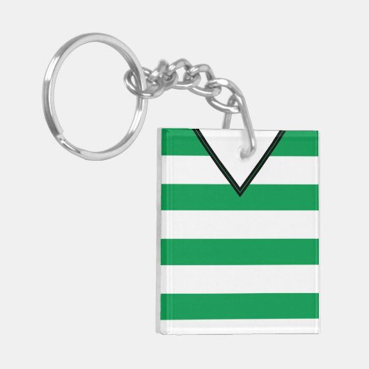 Aanpasbare Voetbalshirt Sleutelhanger, Groene Stre Sleutelhanger (Voorkant Links)