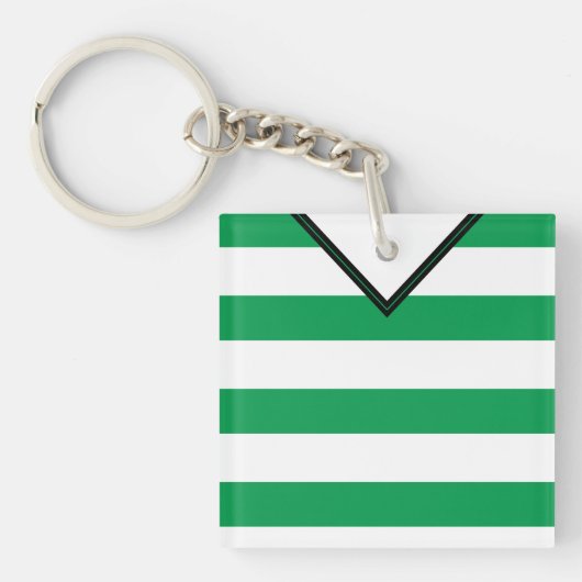 Aanpasbare Voetbalshirt Sleutelhanger, Groene Stre Sleutelhanger (Voorkant)