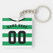 Aanpasbare Voetbalshirt Sleutelhanger, Groene Stre Sleutelhanger (Achterkant)