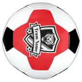Aanpasbare Voetbalteam Jaguar Rode Bies Logo Voetbal (Gedraaid)