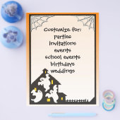 Aanpasbare vriendelijke spook halloween flyers (Enkel)