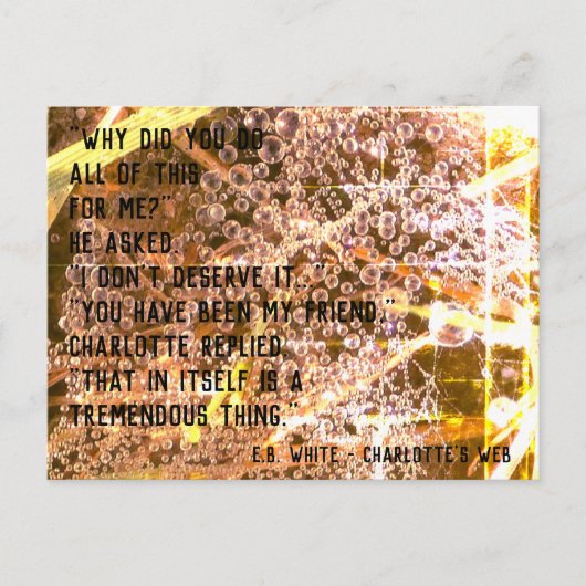 Aanpasbare Vriendschapsquote - Charlotte's Web Briefkaart (Voorkant)