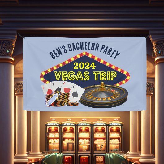 Aanpasbare vrijgezellenfeest Las Vegas reis Casino Spandoek