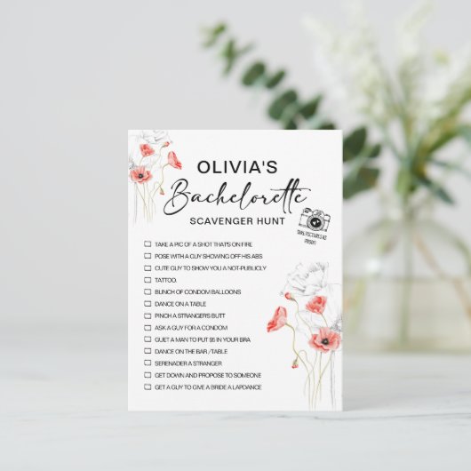 Aanpasbare vrijgezellenfeest Schilderij Bloem Feestdagenkaart (Staand voorkant)