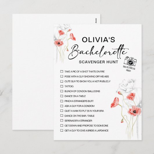 Aanpasbare vrijgezellenfeest Schilderij Bloem Feestdagenkaart (Voorkant / Achterkant)