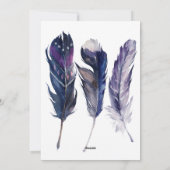 Aanpasbare vrolijke en heldere Boho-veren Feestdagenkaart (Achterkant)