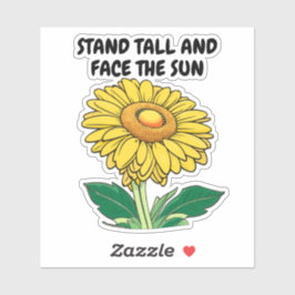 Aanpasbare vrolijke felgele zonnebloem sticker