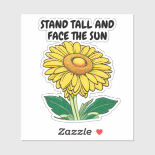 Aanpasbare vrolijke felgele zonnebloem sticker