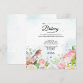 Aanpasbare Vrouw verjaardagsuitnodiging – Bewerkba (Voorkant / Achterkant)