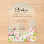 Aanpasbare Vrouw verjaardagsuitnodiging – Clear Acryl Uitnodigingen (Voorkant)