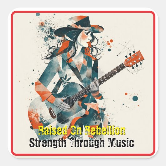 Aanpasbare vrouwen Abstracte kunst Inspirerend Vierkante Sticker (Voorkant)