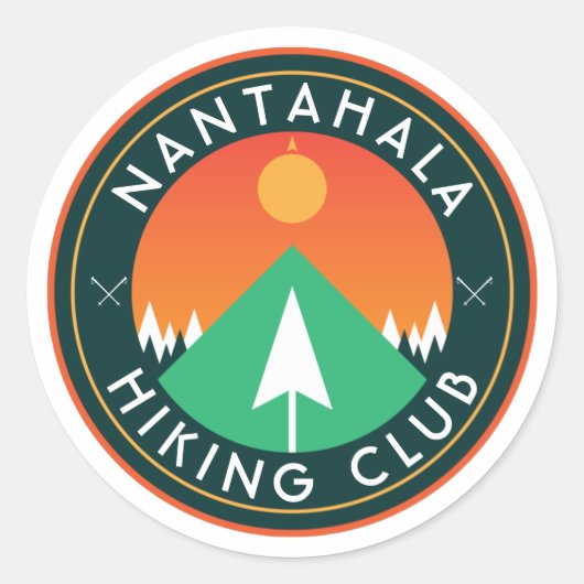 aanpasbare wandelende knijpclub mountainpatch ronde sticker (Voorkant)