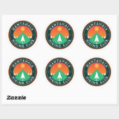 aanpasbare wandelende knijpclub mountainpatch ronde sticker (Vel)