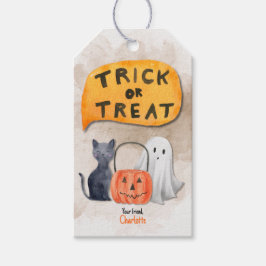 Aanpasbare watercolor cadeautag voor Halloween Cadeaulabel