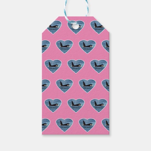 Aanpasbare Waterman Orka Moordwalvis Roze Cadeaulabel (Voorkant)