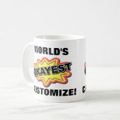 Aanpasbare Werelds Okéste Grappige Mok (Voorkant links)